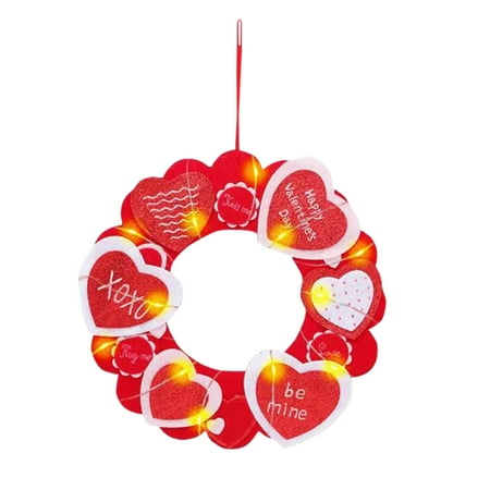 

Heiheiup Door Wall Hanger Valentine s light LED Day Wreath Heart Home Decor Paper Chandelier Party Decorations