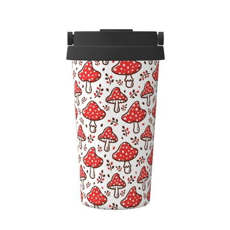

Vsdgher Amanita Red Mushroom Coffee Mug Pobtable To Stainless Steel Coffee Tumbler Coffee Cups with Lids Thermos for Hot and Cold Drink