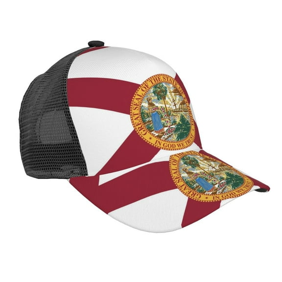 Trucker Hat For Men Women Florida Flag Sports Baseball Cap Sun Hat Mesh Golf Dad Hat