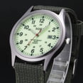 thumbnail image 3 of Reloj de cuarzo para hombre, reloj militar para hombre con fecha, de lona, de acero inoxidable, deportivo, de cuarzo, color blanco., 3 of 5