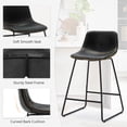 thumbnail image 5 of Carolayne 24" Bar Stools Set of 4, Counter Height Stools with Back for Kitchen Island and Dining Room, Faux Leather, Black, 5 of 6