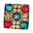 thumbnail image 2 of Juego de 35 adornos navideños en forma de bola, adornos colgantes decorativos para fiestas. Rojo verde y dorado, 2 of 9