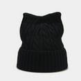 thumbnail image 2 of Generic Women'S Insulated Wool Cap Women'S Fleece Lined Beanie Ladies' Ribbed Knit Winter Hat Cat Ear Hat Cute Cat Knitted Hat Winter Knit Cable Hat For Women Girls Matching Pom Winter Beanie, 2 of 4