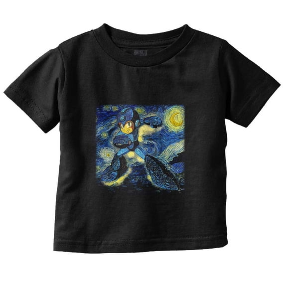 Mega Man Video Game Starry Night Toddler Boy Girl T Shirt Infant Toddler Brisco Brands 3T