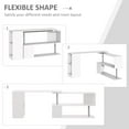 thumbnail image 4 of HOMCOM 55" 360Â° Rotating Corner Computer Desk Modern L-Shaped Home Office Workstation with 3-Tier Storage Shelves, Bookshelf, White, 4 of 8