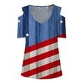 thumbnail image 4 of IROINNID 4th of July T-Shirt For Women Summer Casual Strapless Blouse Top V-Neck Women Tops Independence Day, 4 of 5