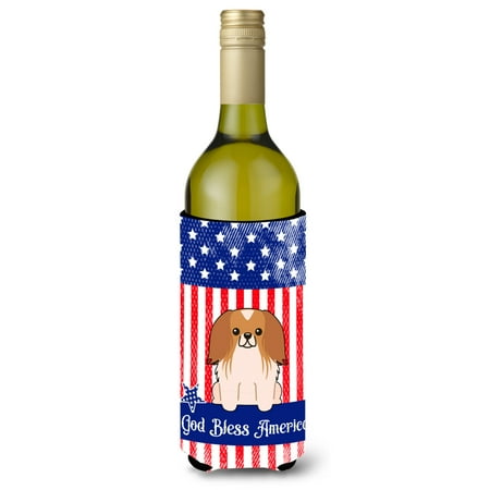 

Carolines Treasures BB3098LITERK Patriotic USA Pekingnese Red White Wine Bottle Beverge Insulator Hugger Wine Bottle