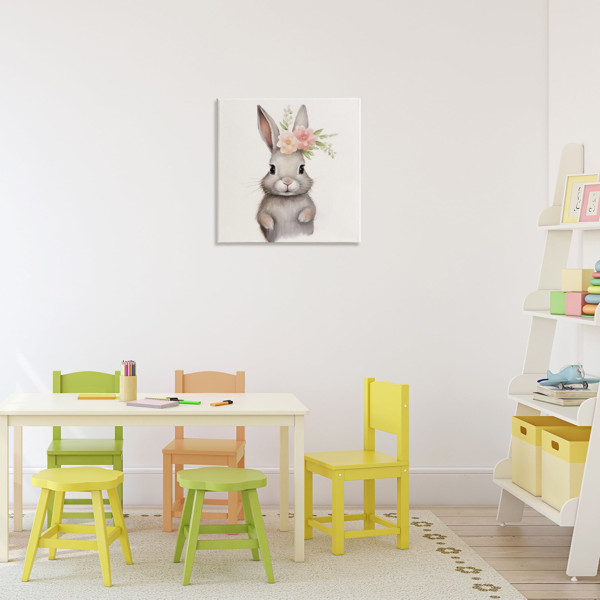 Stupell Industries Sweet Floral Crowned Bunny Canvas Wall Art, design by Lazar Studio