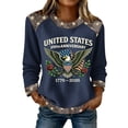 thumbnail image 4 of Womens Work Tops,Ladies United States 250th Milestone Fashion Top, Loose Fitting Long Sleeve Printed Sweatshirt, Lightweight Soft Texture, Summer BBQ Night, 1776-2026 Anniversary Celebration, 4 of 8