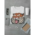 thumbnail image 3 of Tiger Roaring Head T-Shirt Men -Image by Shutterstock, Male 4X-Large, 3 of 4
