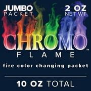 CHROMO FLAME Fire Color Changing Packets for Bonfire, Campfire, Outdoor Fireplace, Fire Pit | Magical, Colorful, Mystic, Rainbow Flames | 10 OZ Total, 5 ct – 2 oz JUMBO Packets
