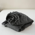 thumbnail image 7 of 100% Linen Fitted Sheet Stone Washed Solid Color - (1 Piece) 14 inch Deep Pocket Mattress Cover Soft Natural Breathable Farmhouse - Dark Grey, Queen Size, 7 of 7