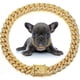 thumbnail image 1 of Collar de Cadena de Perros Gatos Collar Cubano de Diamantes Cadena de 12 mm de Ancho Collar de Perro Pequeño de Metal Collar de Cristal Cubano de Mascotas (Oro, Color AB, 14 Pulgadas), 1 of 7