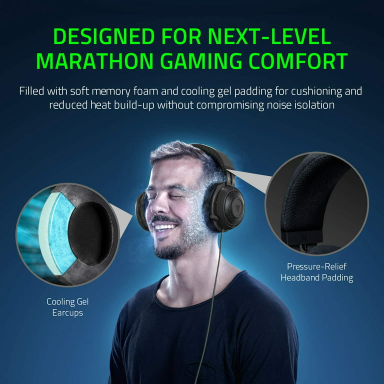 Razer Kraken Tournament Edition THX 7.1 Surround Gaming Headset: Retractable Noise Mic - USB DAC For PC, PS4, PS5, Nintendo Switch, Xbox One, Xbox Series X & S, Mobile –