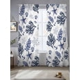thumbnail image 3 of Sheer Curtains 84 inches Long 2 Panels Set Nautical Coastal Ocean Retro Coral Starfish Black White Sheer Window Curtain Rod Pocket Voile Drapes for Living Room/Bedroom, Each 52" W x 84" L, 3 of 7