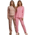 thumbnail image 1 of Set De 2 Pijamas Afelpadas Mujer Unitalla Polar Pantalón Sudadera Ropa Invierno, 1 of 5