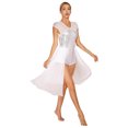 thumbnail image 2 of YiZYiF Womens Chiffon Lyrical Contemporary Dance Dress Sequins Flowing Ballet Dance Wear White XL, 2 of 6