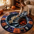 thumbnail image 3 of 3D Halloween Rug, Ghost Pumpkin Quilted Round Mat, Halloween Quilted Round Rug 3D Illusion, Soft & Durable Fabric Non-Slip Modern Home Decor, 3 of 6