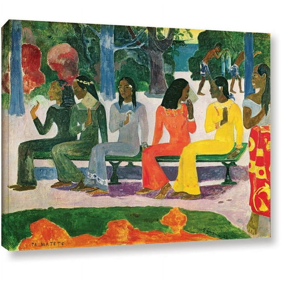 ArtWall Paul Gauguin "Ta Matete (We Shall Not Go to Market Today)" Gallery-wrapped Canvas