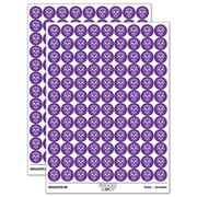 Mexican Day of the Dead Sugar Skull Skeleton Round Sticker Set - Purple - Gloss Finish - 0.50" Size
