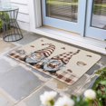 thumbnail image 2 of Coffee Gnomes Doormat Outdoor Entrance 24"x36", Coffee Cups Beans Beige Plaid Absorb Moisture Dirt Door Mats, Non-Slip Rubber Backing Floor Mats Indoor, Low-Profile Front Door Rugs, 2 of 9