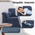 thumbnail image 3 of Walsunny 79" Convertible Sectional Sofa, L Shaped Sofa Couch with Reversible Chaise for Living Room Modern Linen Fabric for Living Room, Blue, 3 of 9