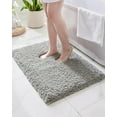 thumbnail image 3 of Gray Bathroom Rug 24x36 Non Slip Fluffy Bath Mat for Bathroom Floor Washable Plush Luxury Bath Rug for Tub Soft Shaggy Absorbent Shower Sink Mat, 3 of 18