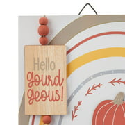 Way To Celebrate Harvest Hello Gourd-Geous Wood Tabletop Decor