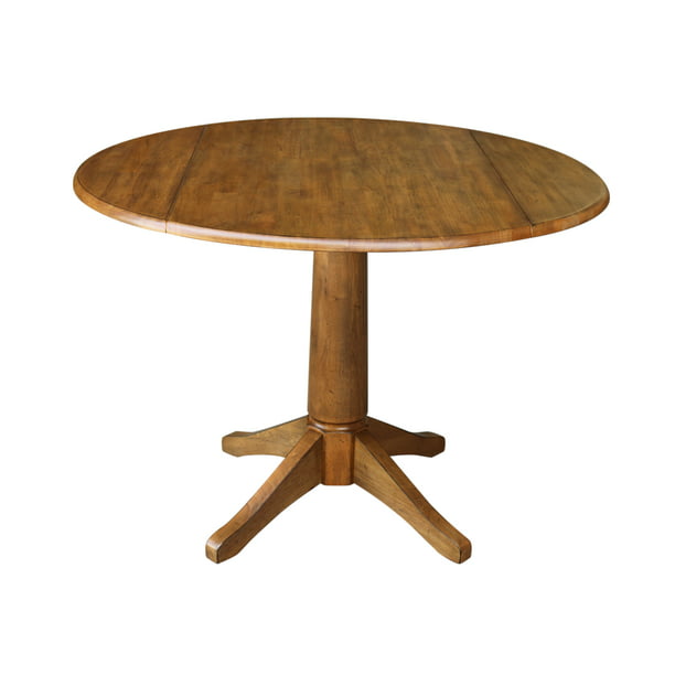 42 Round Dual Drop Leaf Pedestal Table, 42 Round Pedestal Table With Leaf