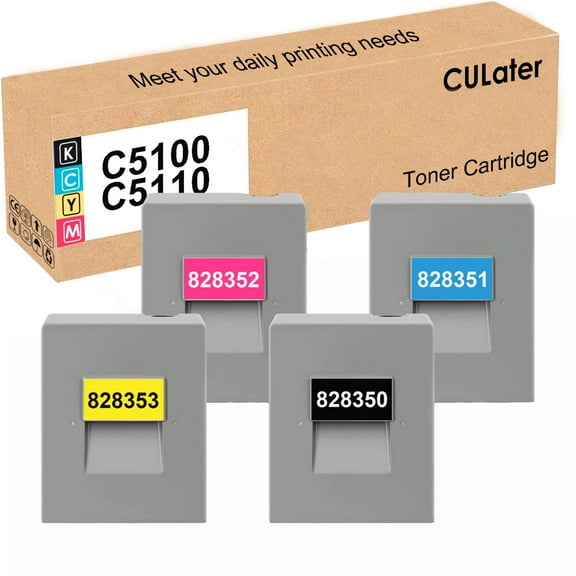 CULater C5100 C5110 Compatible Toner Cartridge 828350 828351 828352 828353 Replacement for Pro C5100 C5110 C5100S C5110S Printer (4 Pack)