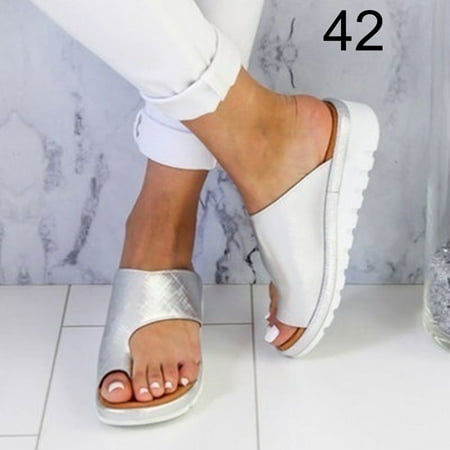 

1 Pair Women Slipsole Sandals Summer Girl Beach Sandals Leather PU Pool Slippers Party Water