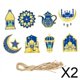 thumbnail image 1 of Etiqueta del Eid Mubarak,Placas decorativas colgantes para Eid Mubarak,Placa colgante de Ramadán Decoración de Ramadán,Adornos para el Eid Mubarak y Ramadán,Letreros colgantes de Mubarak, 1 of 8