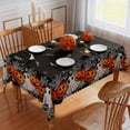 thumbnail image 3 of Halloween Tablecloth 60x120 Inch Rectangular, Jack-O-Lantern Ghost Spider Home Decorations Waterproof Table Cover Halloween Decor Scallop Edge Table Cloth Indoor Outdoor Party Decorations, 3 of 6