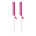 thumbnail image 4 of Peine para resaltar Yinane Peine de cola con Clip para resaltar cabello láminas recortar volumen salón mujer rosa blanco, 4 of 8