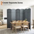 thumbnail image 6 of Jostyle 6 Panel All-Weather Room Divider Privacy Screen, Durable Folding Partition with Sturdy Pine Frame & Premium UV-Resistant Polypropylene Slate Gray, Waterproof Windproof Indoor Outdoor Use, 6 of 10