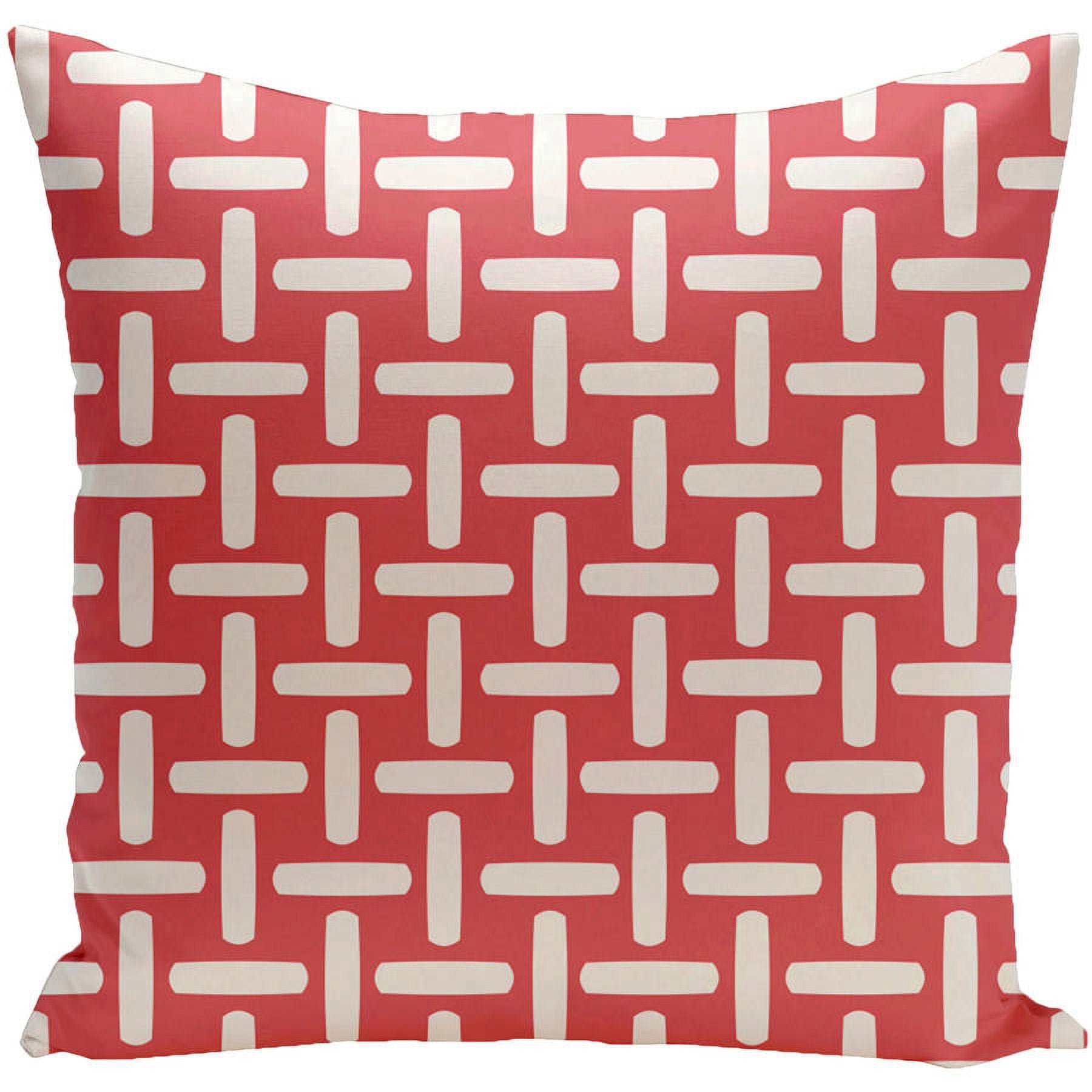 Simply Daisy 16" x 16" Geometric Decorative Outdoor Pillow, Pink|Orange (1 count)
