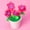 Pink, variant on Gmogad DIY Hairy Flower Potted Kit - 14cm Colorful Craft for Kids/Kindergarten, Mini Plastic Planter with Twist Sticks, Fun Mother's Day Gift & Classroom Activity