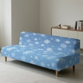 thumbnail image 2 of Xixirimido Christmas Snowflake Blue Pattern Stretch Armless Futon Cover Futon Slipcover Sofa Couch Cover with Elastic Bottom Sofa Bed Covers Furniture Protector Washable, 2 of 8