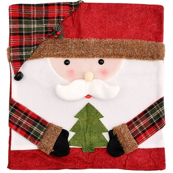 Christmas Decorative Chair Set, Stool Set Chair Cover Home Decoration Ornament Santa Claus Snowman Chair Cover