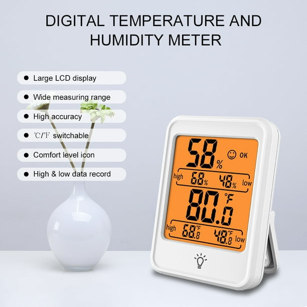 Thermomètre hygromètre intérieur, mesureur de température et d