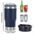 thumbnail image 2 of 4 in 1 Travel Mug and Can Insulator for 14oz Can and Beer Bottle Stainless steel Vacuum Insulated Cup and Thermocooler (Navy Blue), 2 of 7