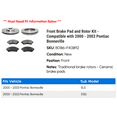 thumbnail image 2 of Front Brake Pad and Rotor Kit - Compatible with 2000 - 2003 Pontiac Bonneville 2001 2002, 2 of 2