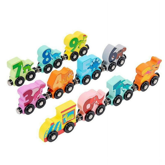 Dww-train Dinosaure D'apprentissage Prcoce, Ducation Prcoce Des Enfants En Bois, Dinosaure Numrique Magntique Tranant Petit Train, Exercice De Coordin