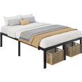 thumbnail image 2 of Yaheetech 16 Inch Metal Platform Bed Frame with Steel Slat Support, Full, Black, 2 of 7