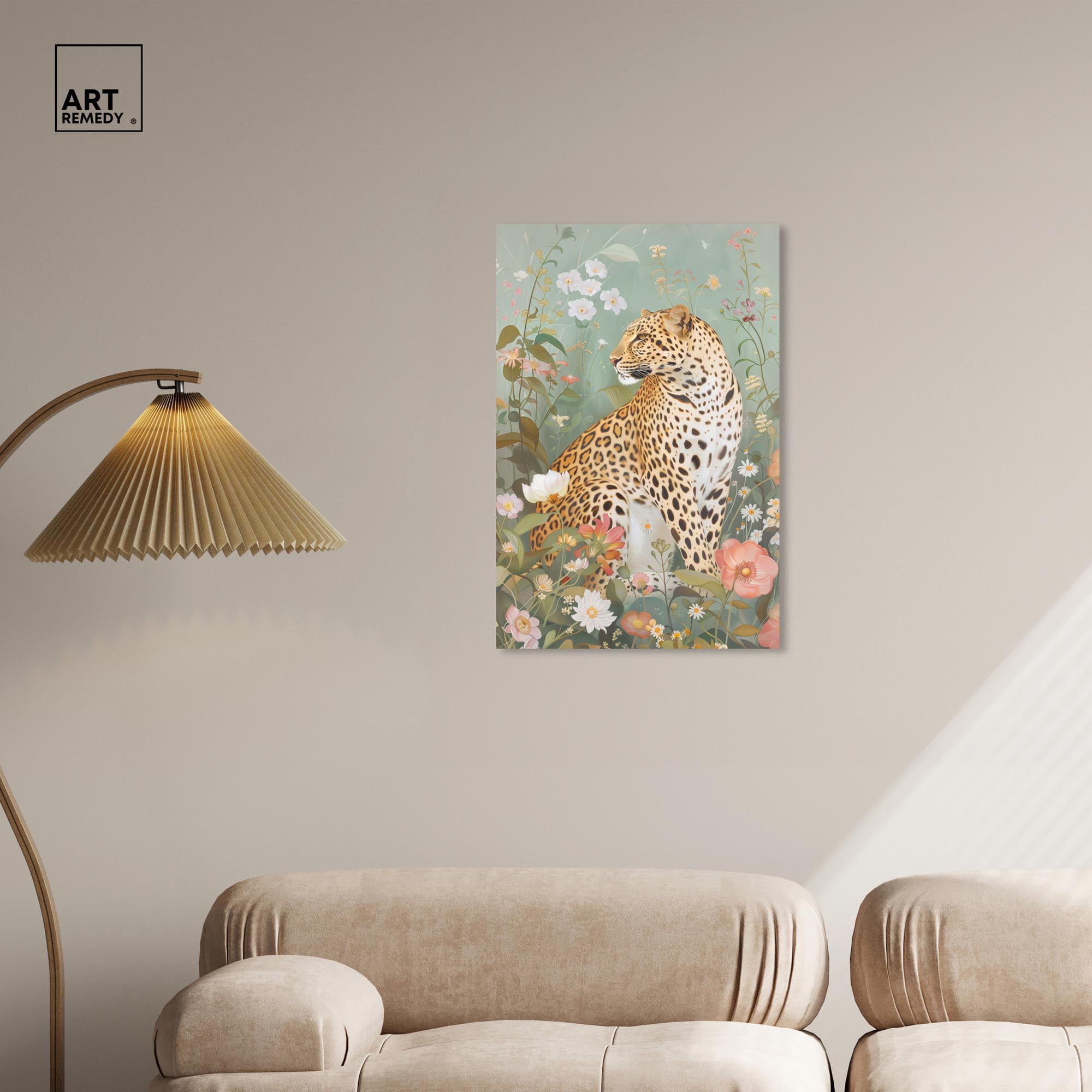 Leopard Spring Canvas Vintage Animal Art by Art Remedy, Gallery Wrapped, 20" x 30"