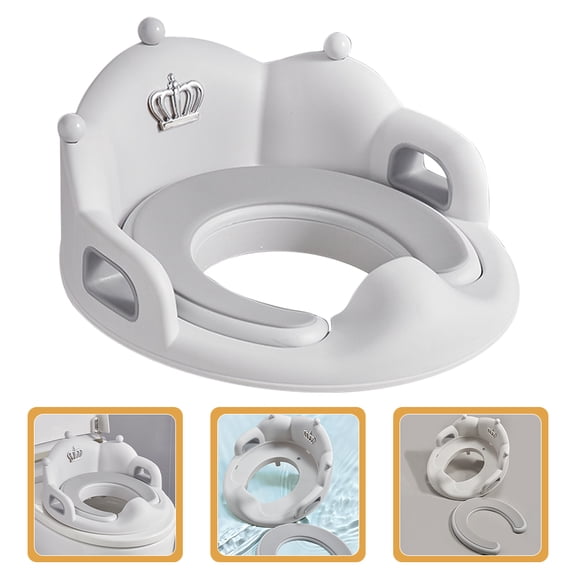 LOLIPPYY Potty Training Toilet Seat For Easy To Clean Home Use Light Grey 1Set