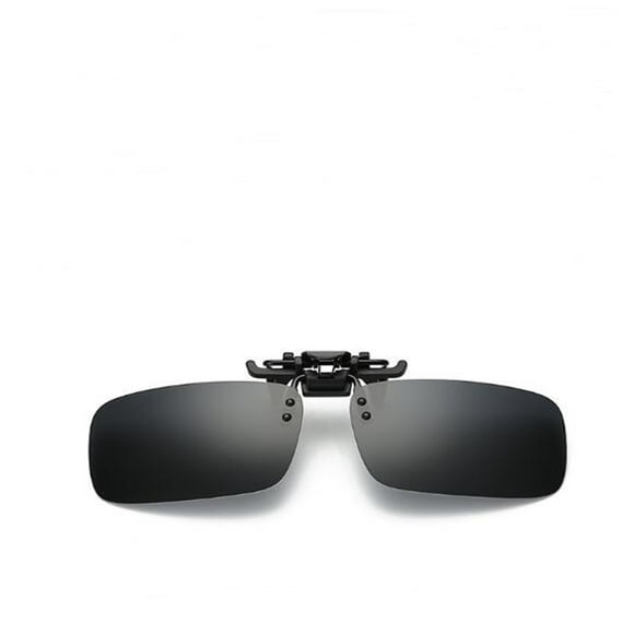 Clip On Style Sunglasses UV400 Polarized Fishing Eyewear Day Time / Night Vision Glasses Gray black day time large