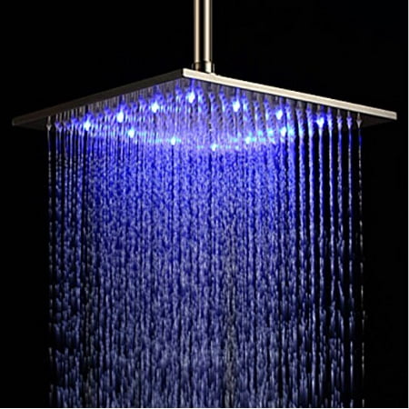 Rozin 12 Inch Led Color Bathroom Square Shower Head Rainfall Over Spray Brushed Nickel Rozin 12 Inch Led Color Bathroom Square Shower Head Rainfall Over Spray Brushed Nickel