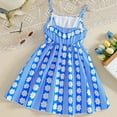 thumbnail image 6 of Rggeeun Toddler Summer Girls Large Sized Straps Dress With Blue Striped And Flower Pattern Casual French Style Dress Stylish O-Neck Sundress, 6 of 9