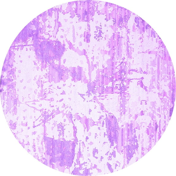 Ahgly Company Indoor Round Abstract Purple Contemporary Area Rugs, 3' Round